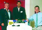 Seen with the new GM series are from (l to r) Phillip Hime, Marketing Manager: Alcom Distribution; Nik Patel, Business Manager: Motorola; and Darren Smith, Managing Editor: Hi-Tech Security Systems